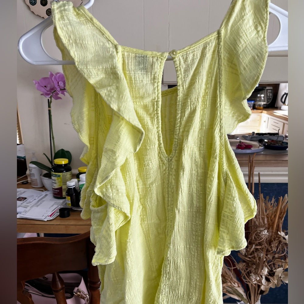 Universal Thread Yellow Ruffled Shirt - Picture 5 of 7